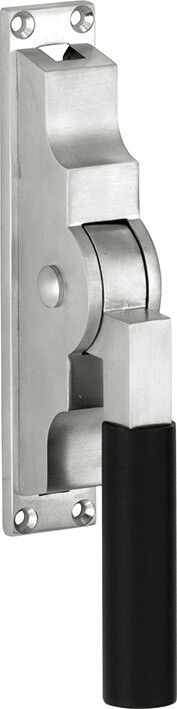 318.0040.15 Treibriegel Bauhaus-Stil Messing vernickelt matt mit Ebenholz