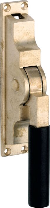 318.0038.45 Treibriegel Bauhaus-Stil Messing patiniert mit Ebenholz