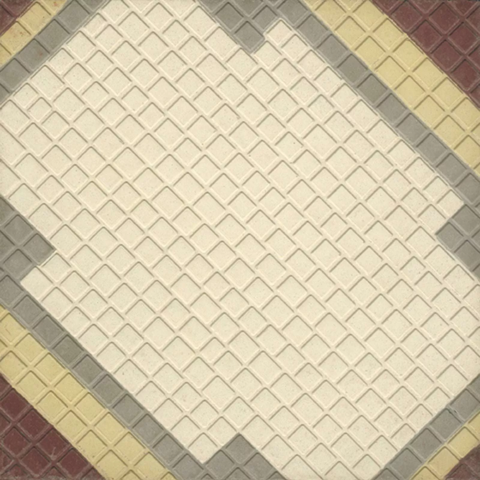 6.0138.20 Geriffelte Pfarrhaus-Zementfliese als Riffelplatte im Format 14 x 14 cm