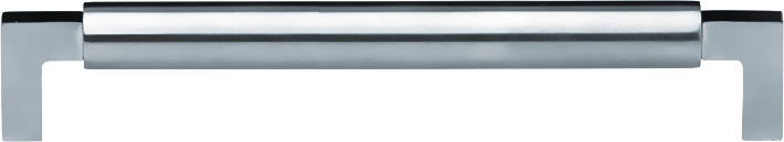 750.0032.12 Ziehgriff Messing verchromt poliert Bauhaus Stil 